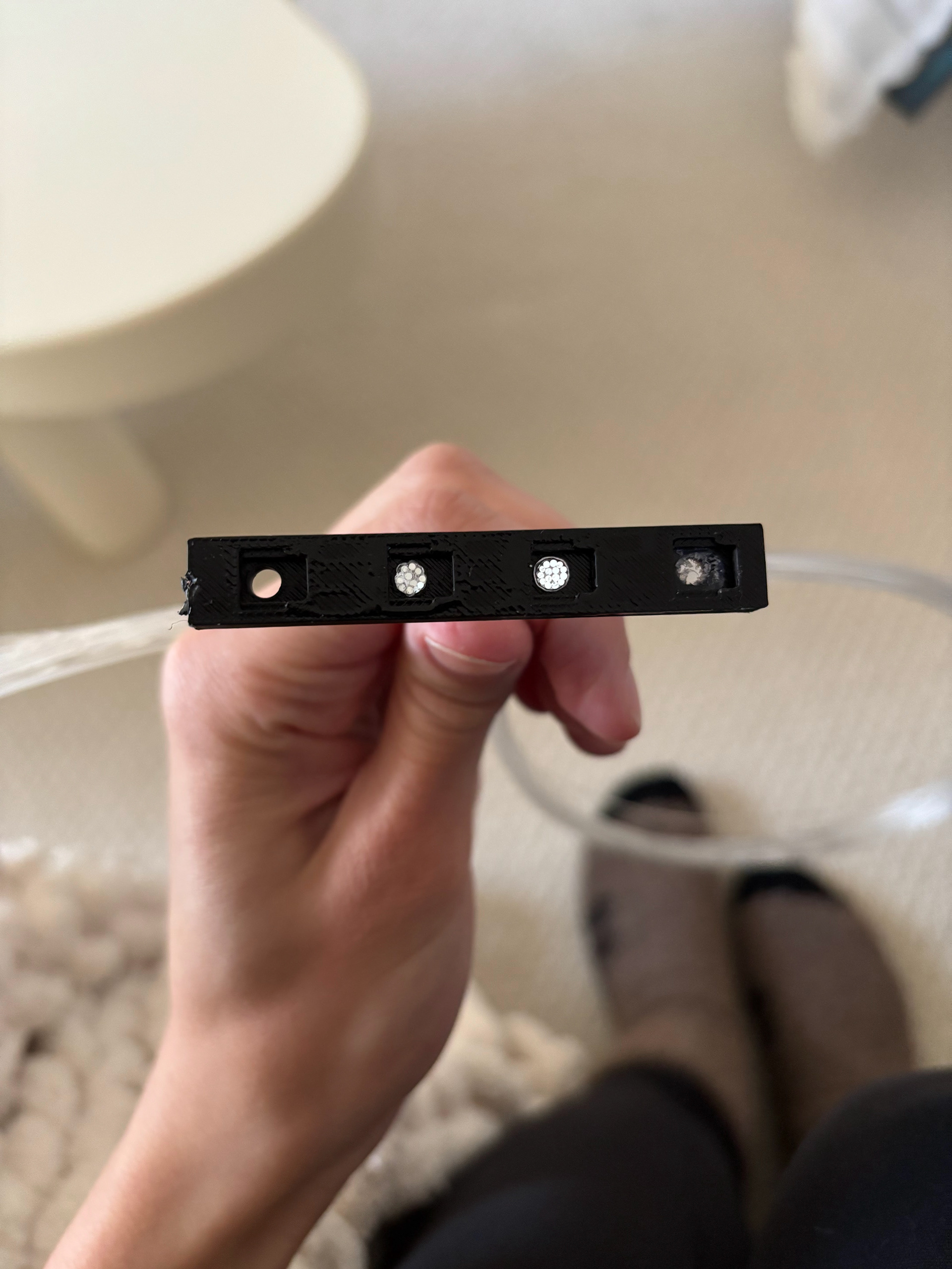 fiber bundles bonded into a printed LED holder